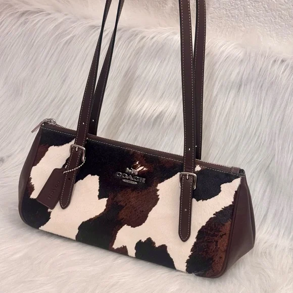 NWT Coach Asher Shoulder Bag With Cow Print CCC85 Cow Printed Haircalf Cow Multi - Picture 4 of 11